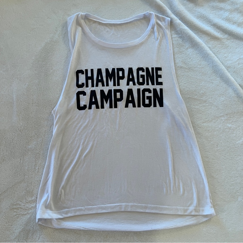 Private Party Champagne Campaign tank top sz m